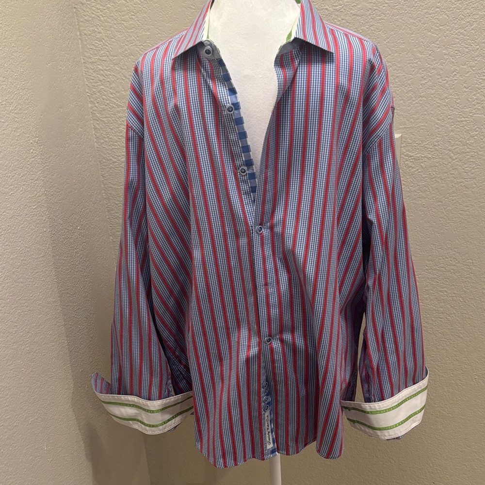 Robert Graham Blue and Red Checkered Shirt